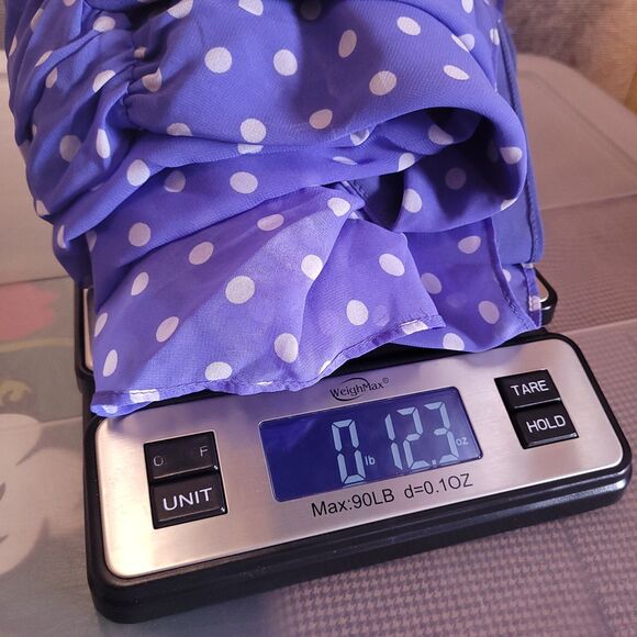 Lovers + Friends Maxi Dress Small Polka Dot Blue, White Ruffle NWOT - Picture 7 of 7